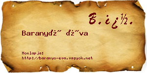 Baranyó Éva névjegykártya