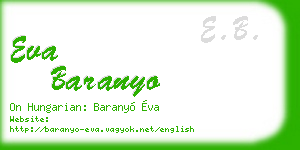 eva baranyo business card
